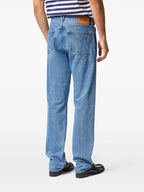 Versace jeans, straight cut jeans, luxury denim, men's designer jeans, faded jeans