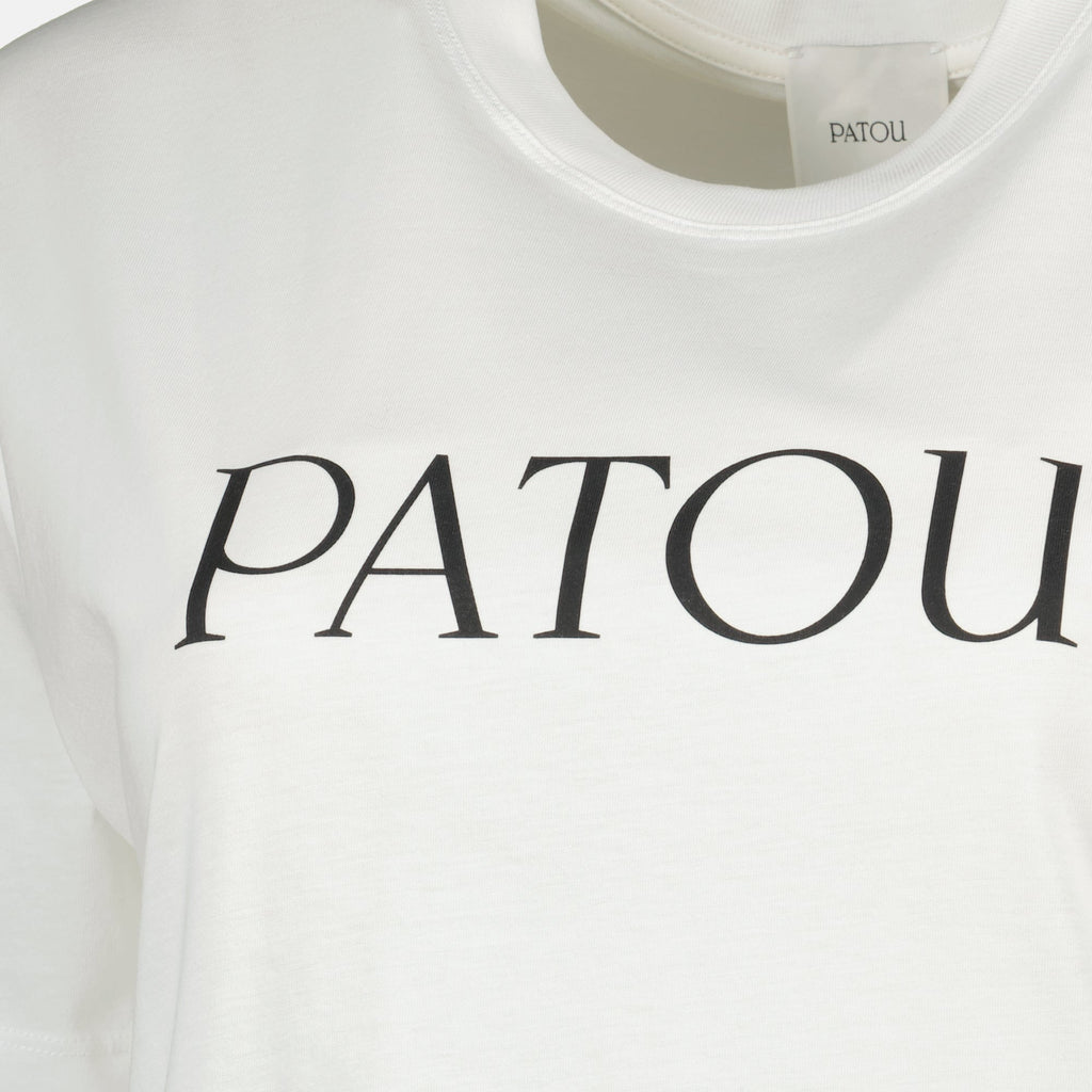 Patou T-shirt, organic cotton, white T-shirt, printed logo, Autumn-Winter 2025