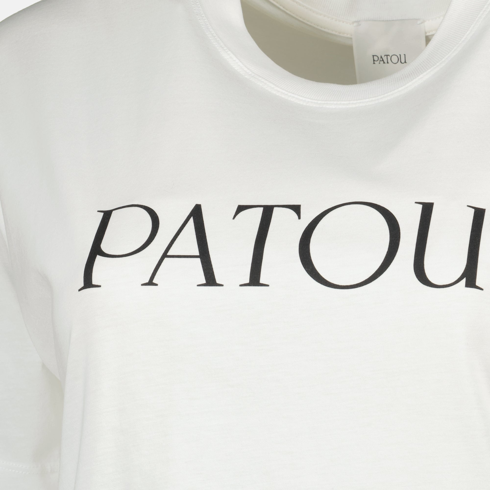 Patou T-shirt, organic cotton, white T-shirt, printed logo, Autumn-Winter 2025