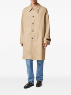 Beige Gabardine Trench Coat with Barocco Embellishments