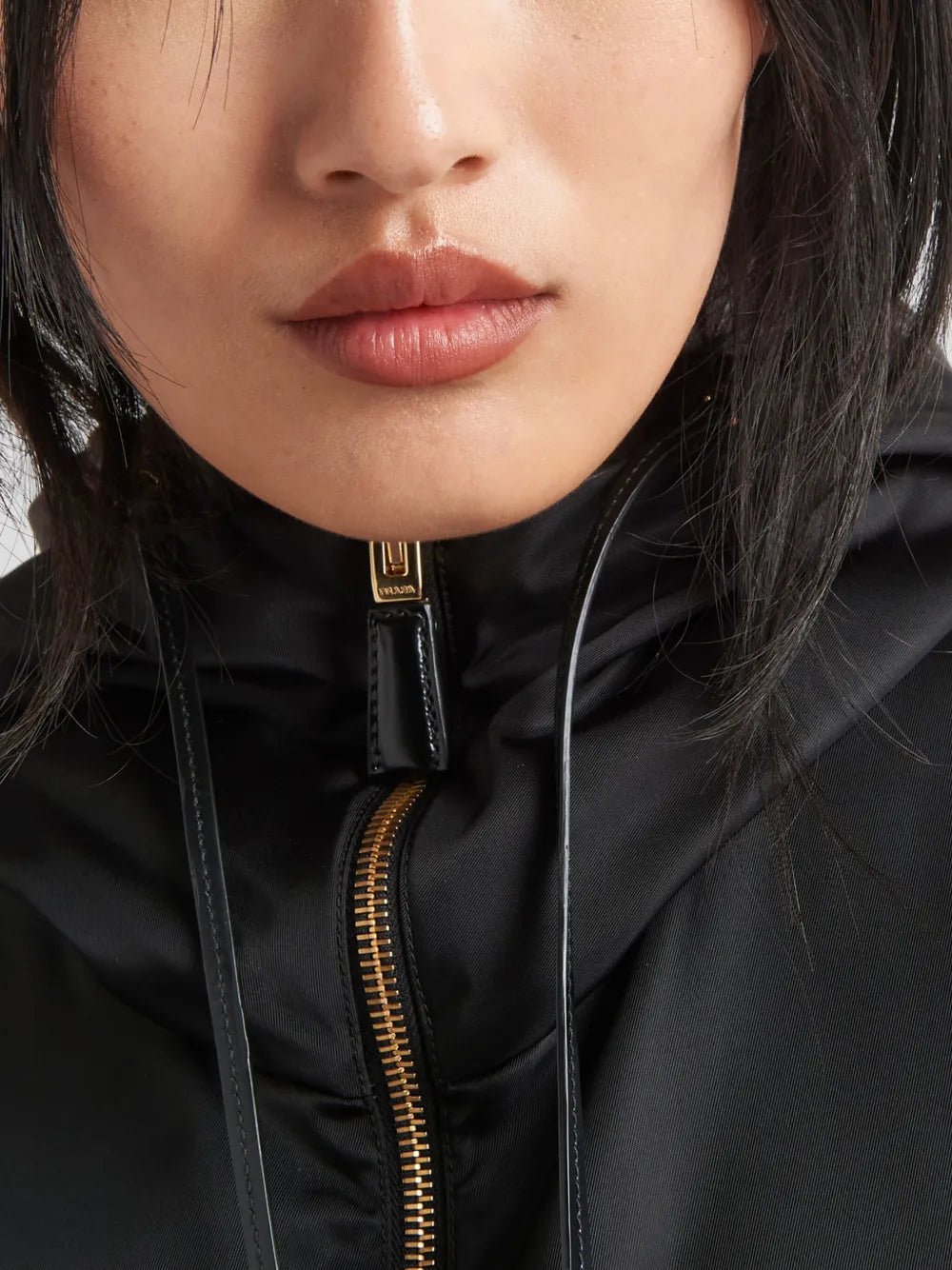 Image of Sleeveless Re-nylon Vest Black by Prada for Women - Season Spring-Summer 2025 - Model view 4