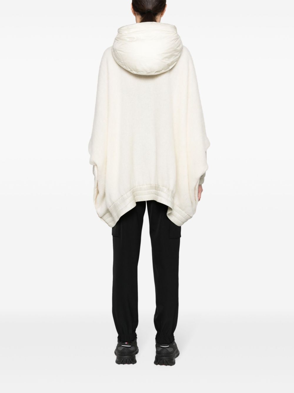 Alpaca wool cape, luxury cape, Moncler Grenoble, elegant outerwear, high-end fashion