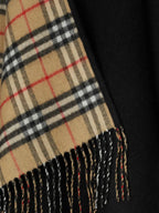 ブラックウールチェックポンチョ