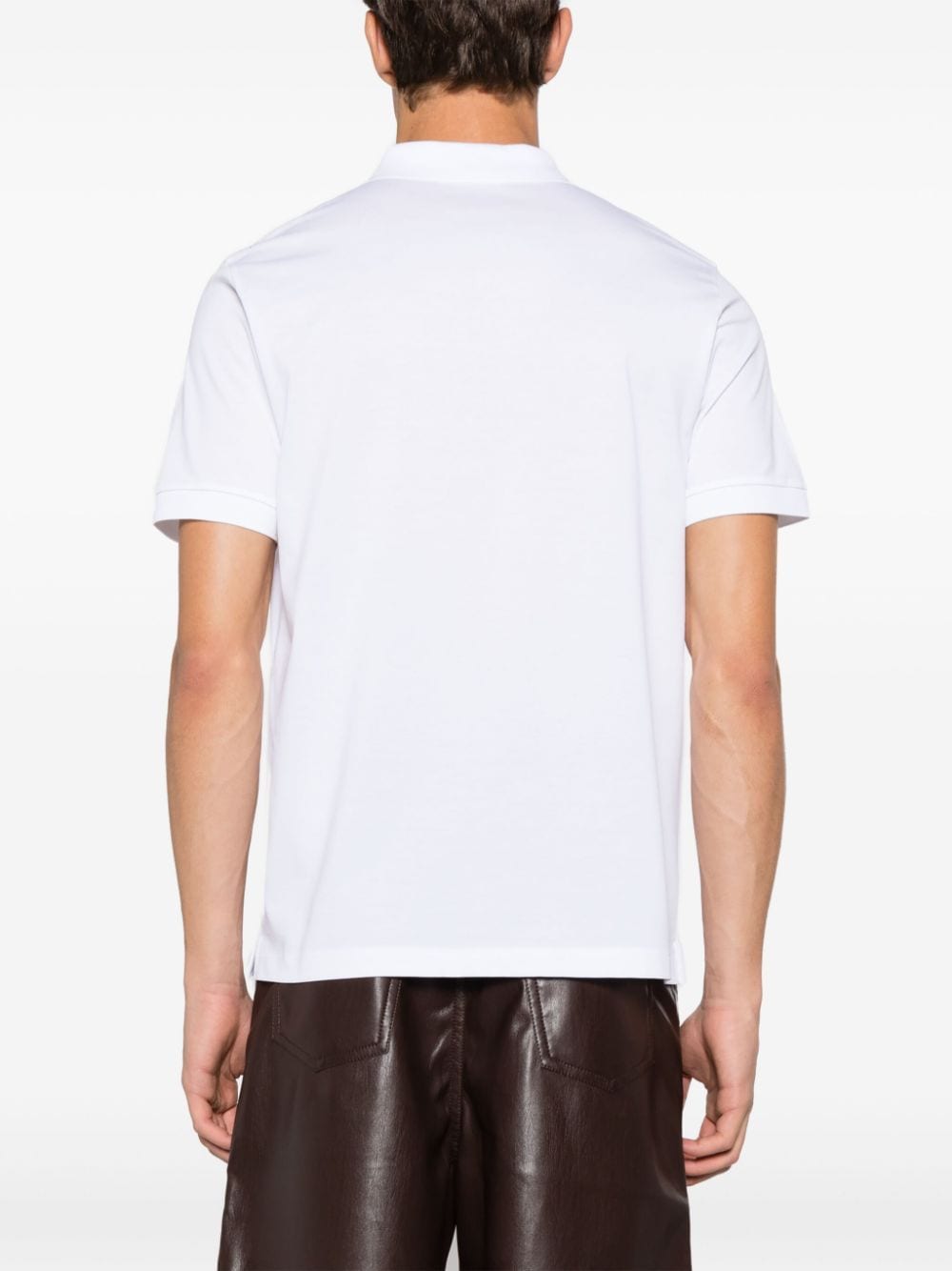 Prada, white polo, luxury menswear, designer clothing, high-end fashion