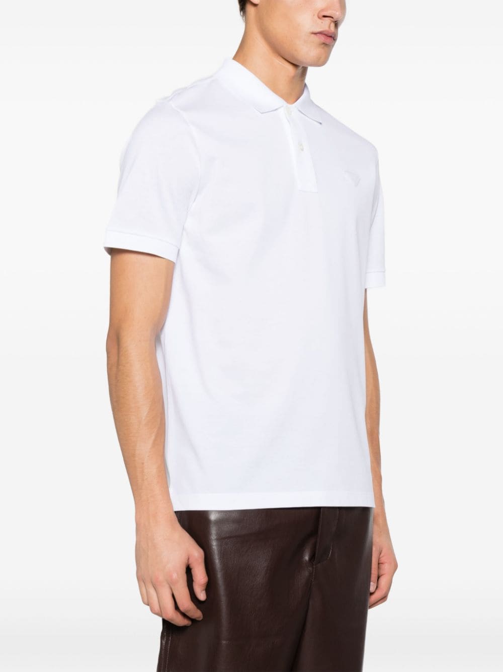 Prada, white polo, luxury menswear, designer clothing, high-end fashion