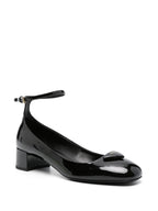 Prada heels, patent leather shoes, triangle logo heels, luxury footwear, Italian designer shoes