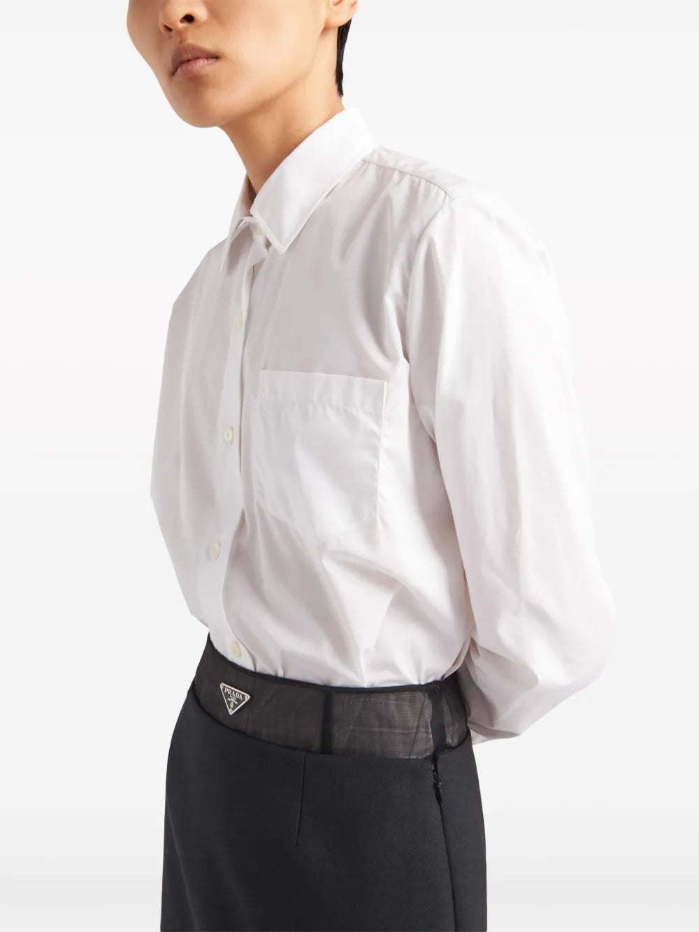 Jupe midi en laine et crinoline