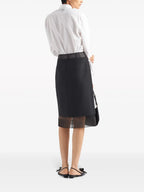 Jupe midi en laine et crinoline