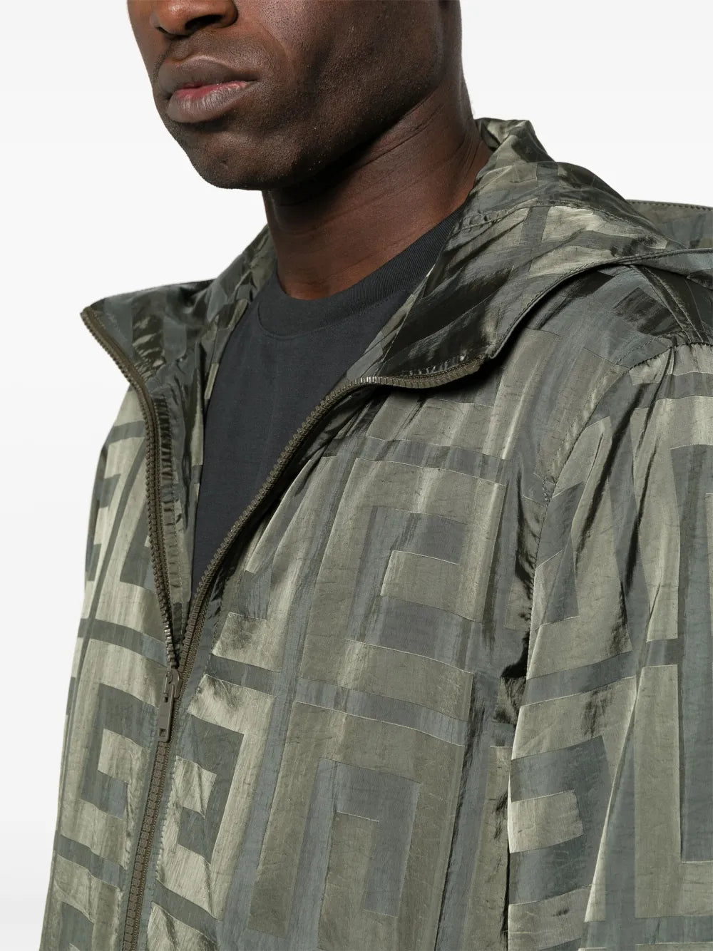 Image of Sleek 4G Print Windbreaker by Givenchy for Men - Season Spring-Summer 2024 - Detail View 7