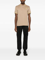 Versace, Polo Medusa, luxury polo, beige and yellow polo shirt, designer menswear