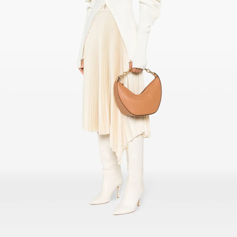 VLogo Moon, Valentino Garavani bag, brown leather hobo, luxury handbag, fashion accessory