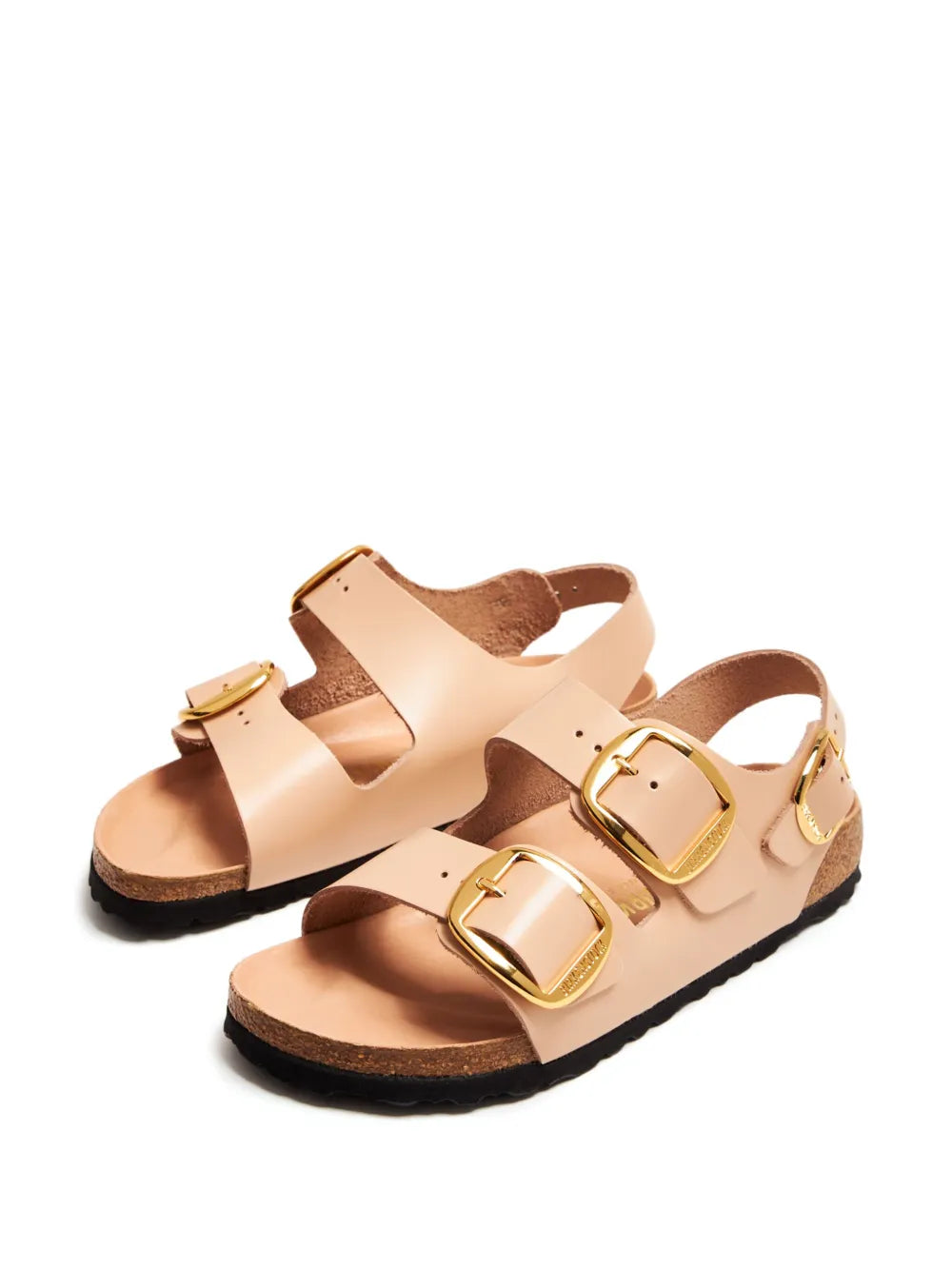 Birkenstock sandals, luxury footwear, big buckle sandals, patent leather sandals, high-end comfort