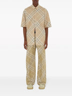 베이지 체크 셔츠