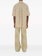 베이지 체크 셔츠