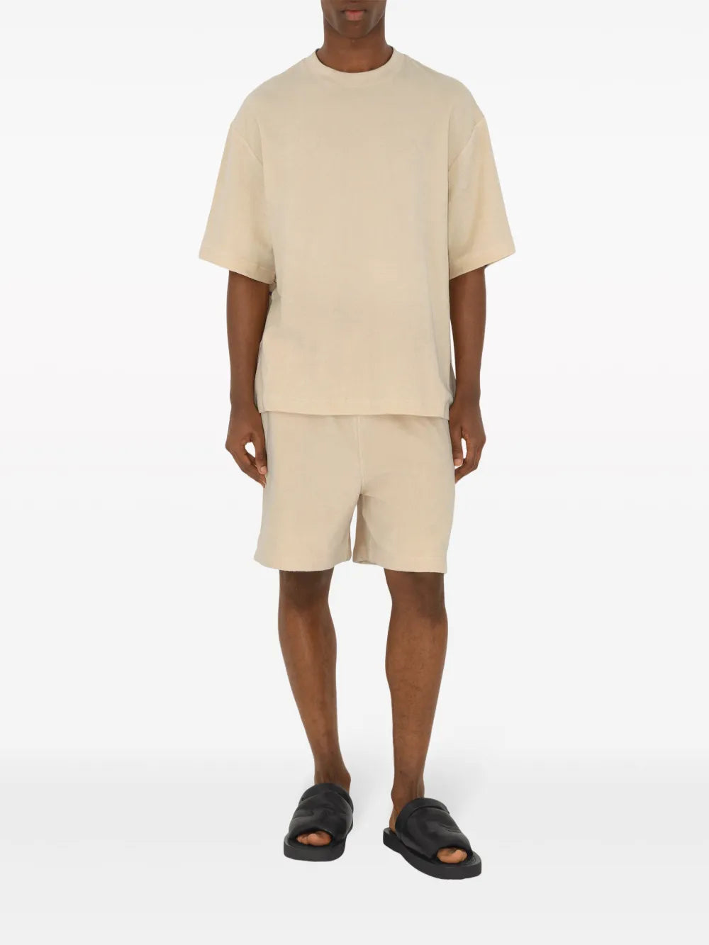 Beige Cotton Shorts with EKD