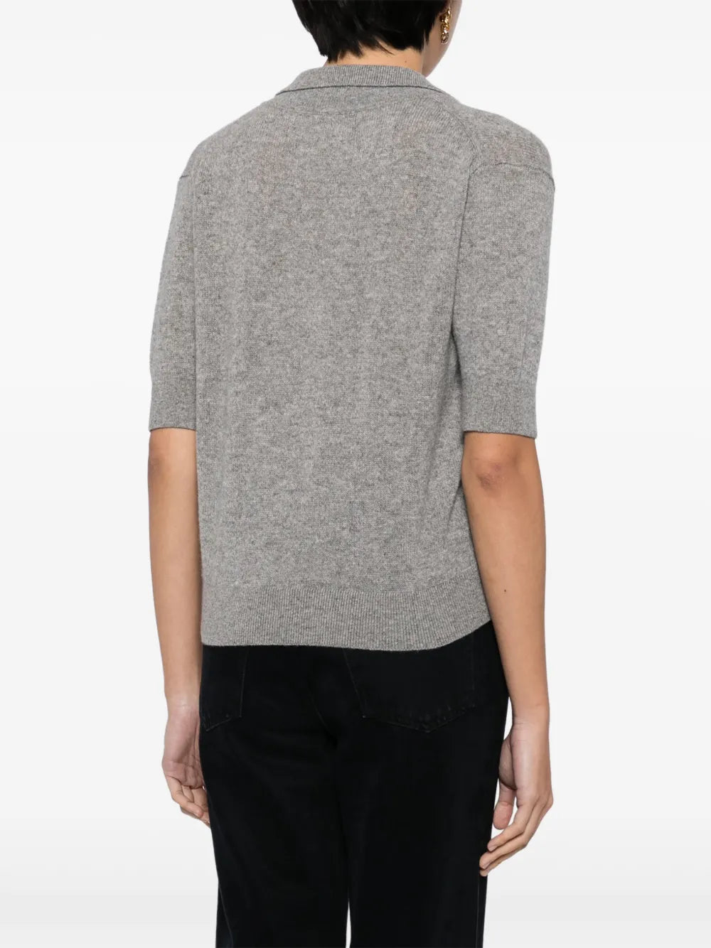 cashmere polo, Khaite clothing, cropped top, women's fashion, designer cashmere
