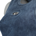 여성을 위한 디젤의 M-Anchor-A-Sl 골지 블루 탑 이미지 - 시즌 가을-겨울 2024 - 세부 사항 보기 5