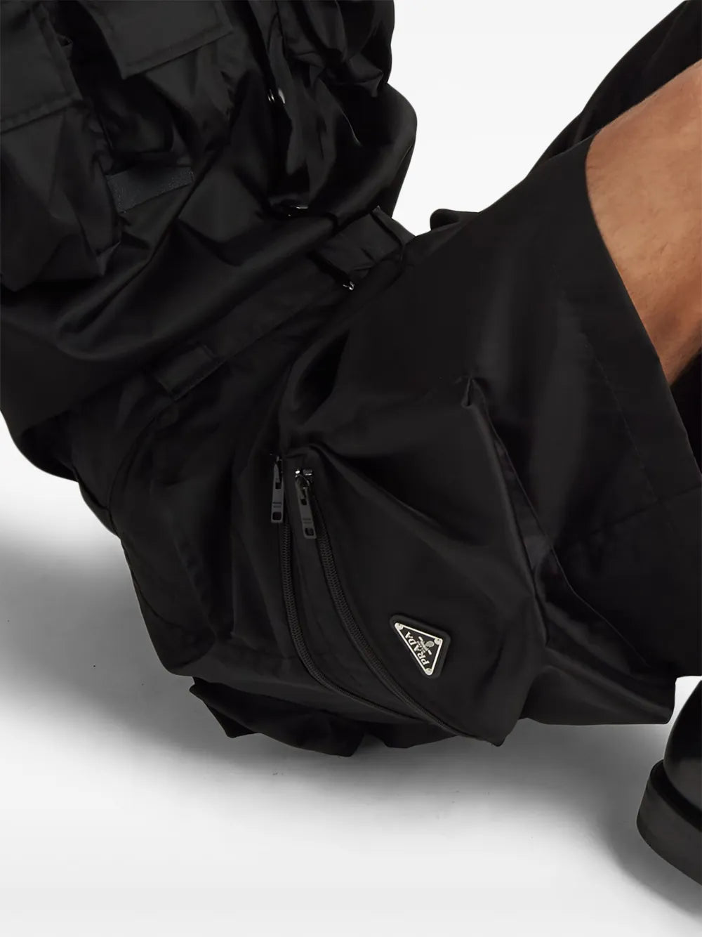 ブラック Re-Nylon カーゴショーツ