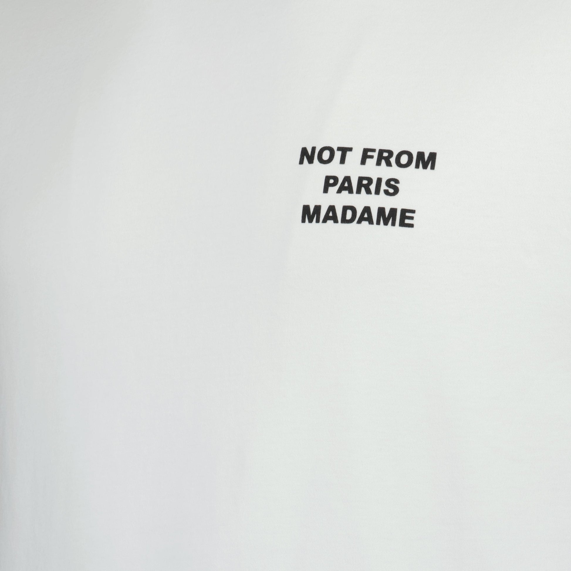 white t-shirt, Drole De Monsieur, casual wear, FF motif, contemporary fashion