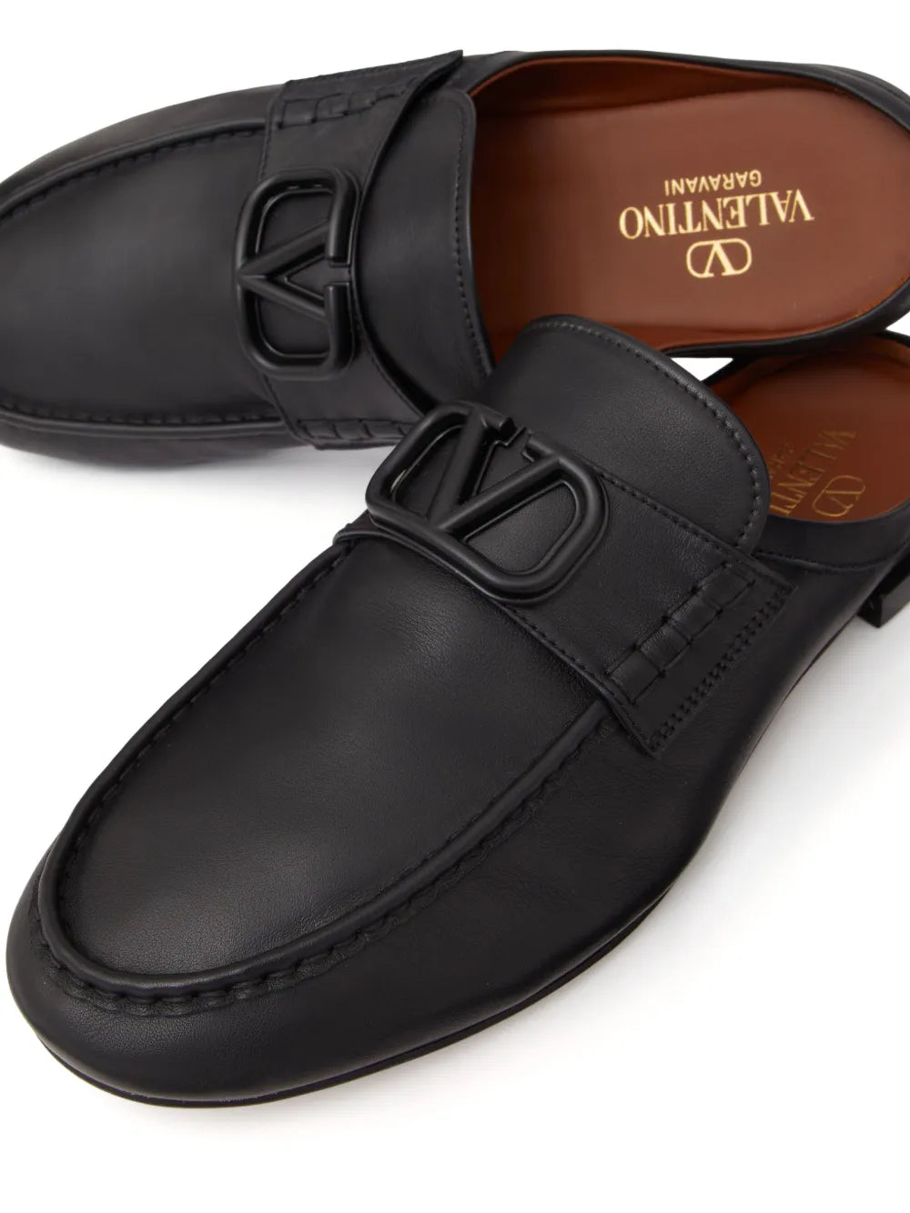 Valentino Garavani, Moccasins Sabot, VLogo, Luxury Footwear, Smooth Leather