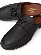 Valentino Garavani, Moccasins Sabot, VLogo, Luxury Footwear, Smooth Leather