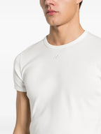 Imagem da T-shirt Branca Contrastante Intemporal da Courrèges para Homens - Temporada Primavera-Verão 2024 - Vista Detalhe 7