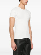Imagem da T-shirt Branca Contrastante Intemporal da Courrèges para Homens - Temporada Primavera-Verão 2024 - Vista Detalhe 1