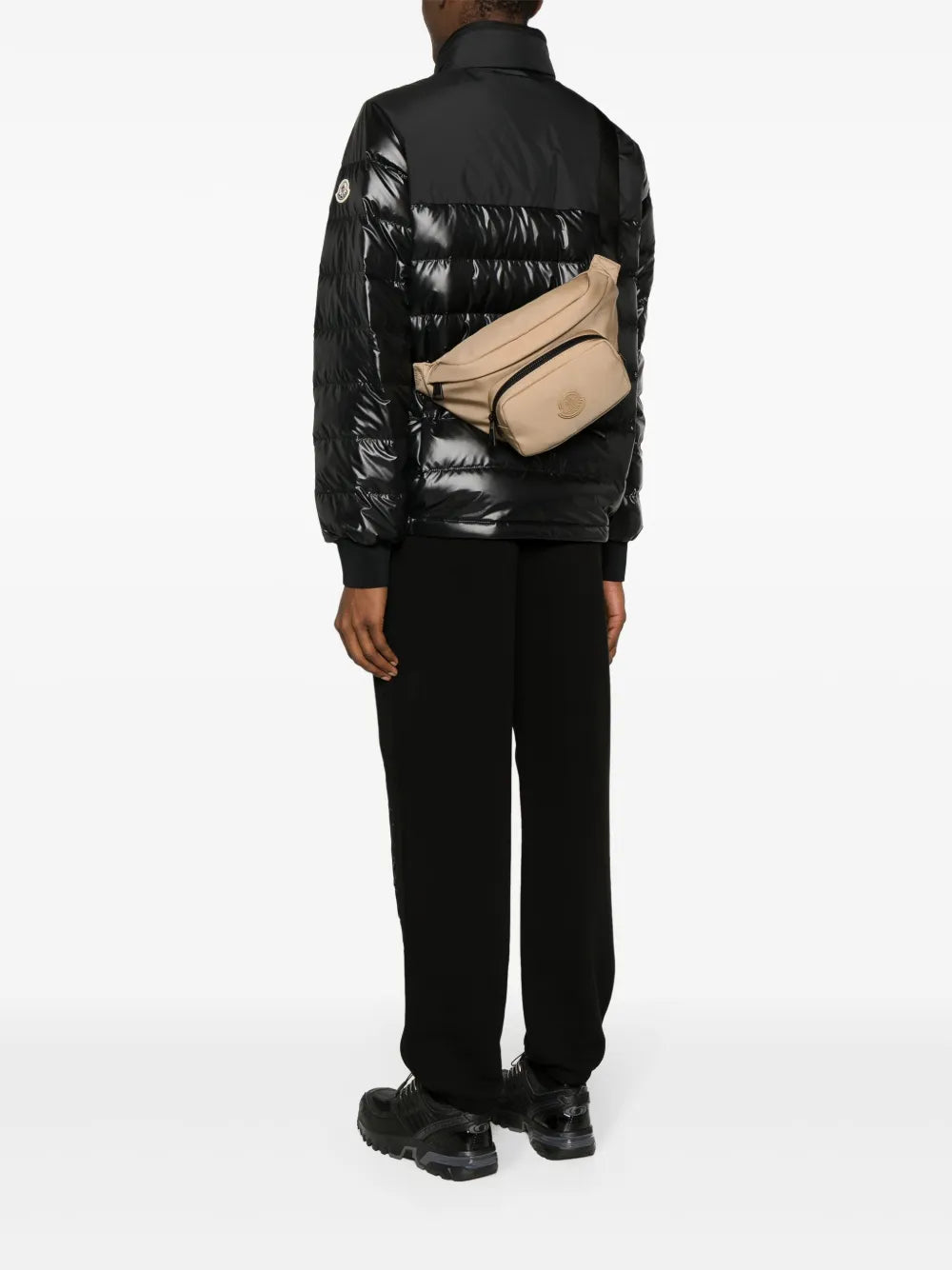 Moncler belt bag, nylon belt bag, brown belt bag, luxury accessories, designer belt bag