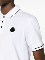 White Polo Shirt with Logo and Trim