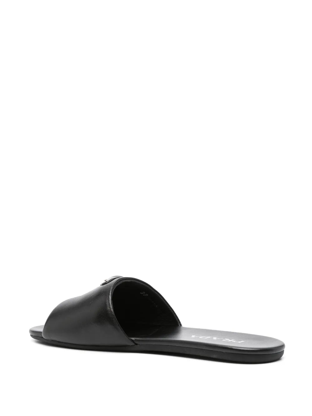 Prada, black leather slides, luxury footwear, nappa leather, designer slides
