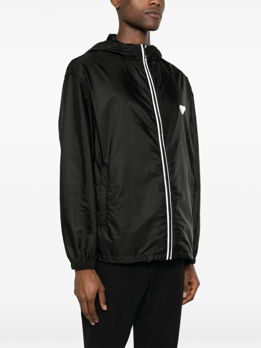 Black Recycled Nylon Windbreaker