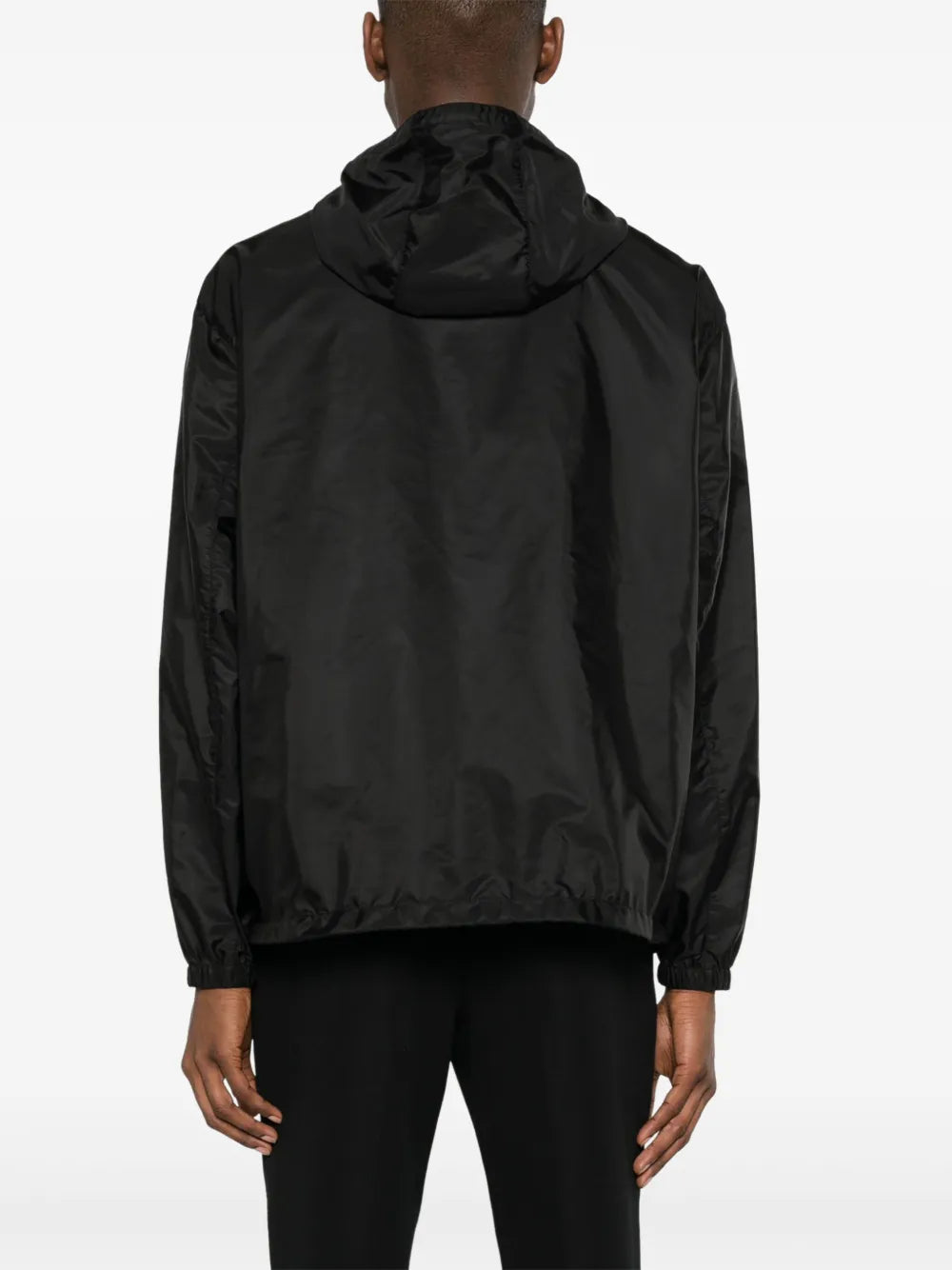 Black Recycled Nylon Windbreaker