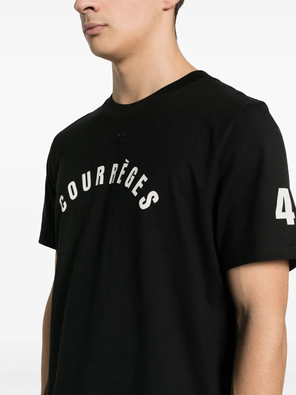 AC Straight T-shirt, Courrèges T-shirt, luxury black T-shirt, high-end menswear, designer T-shirt