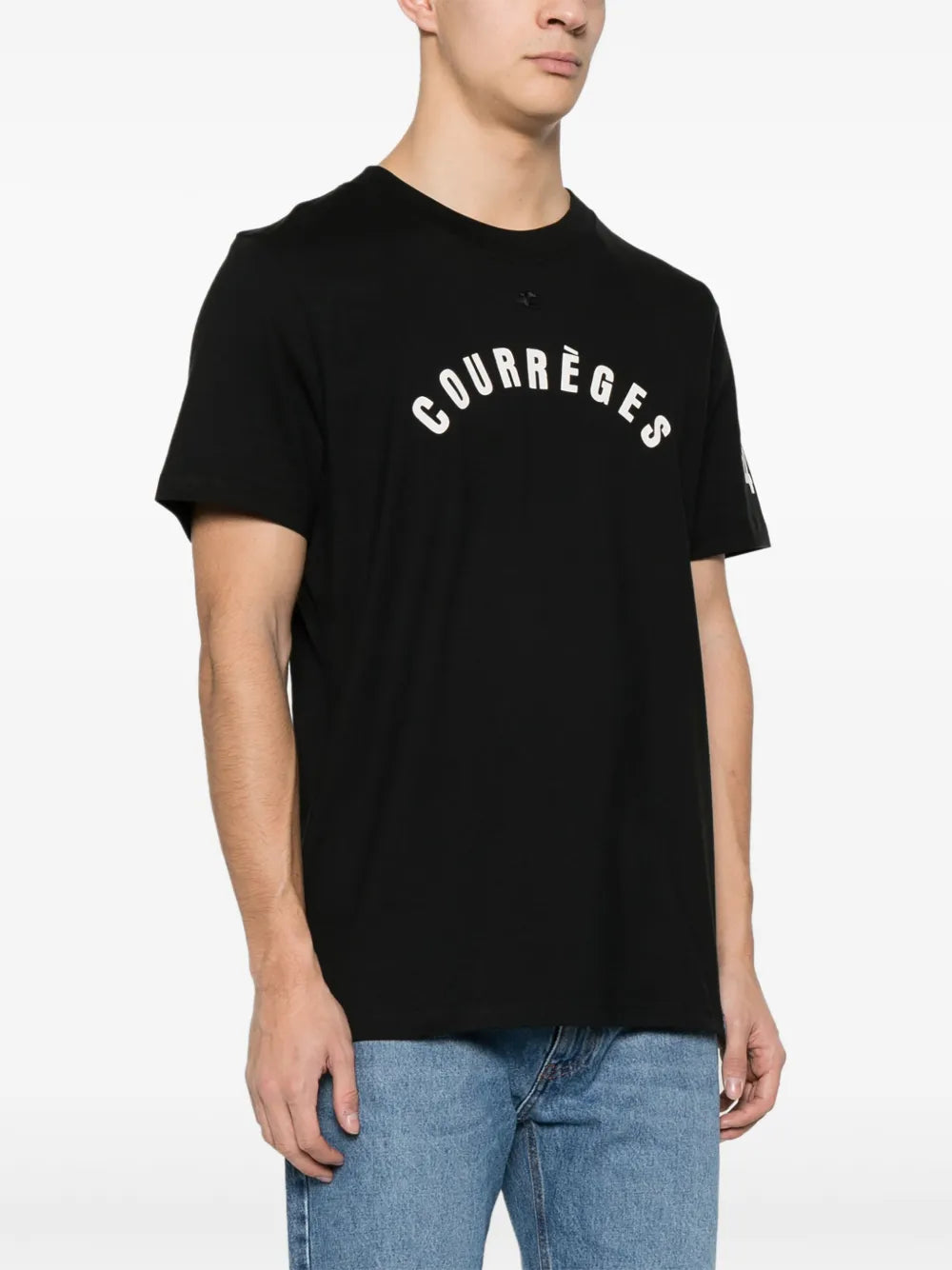 AC Straight T-shirt, Courrèges T-shirt, luxury black T-shirt, high-end menswear, designer T-shirt