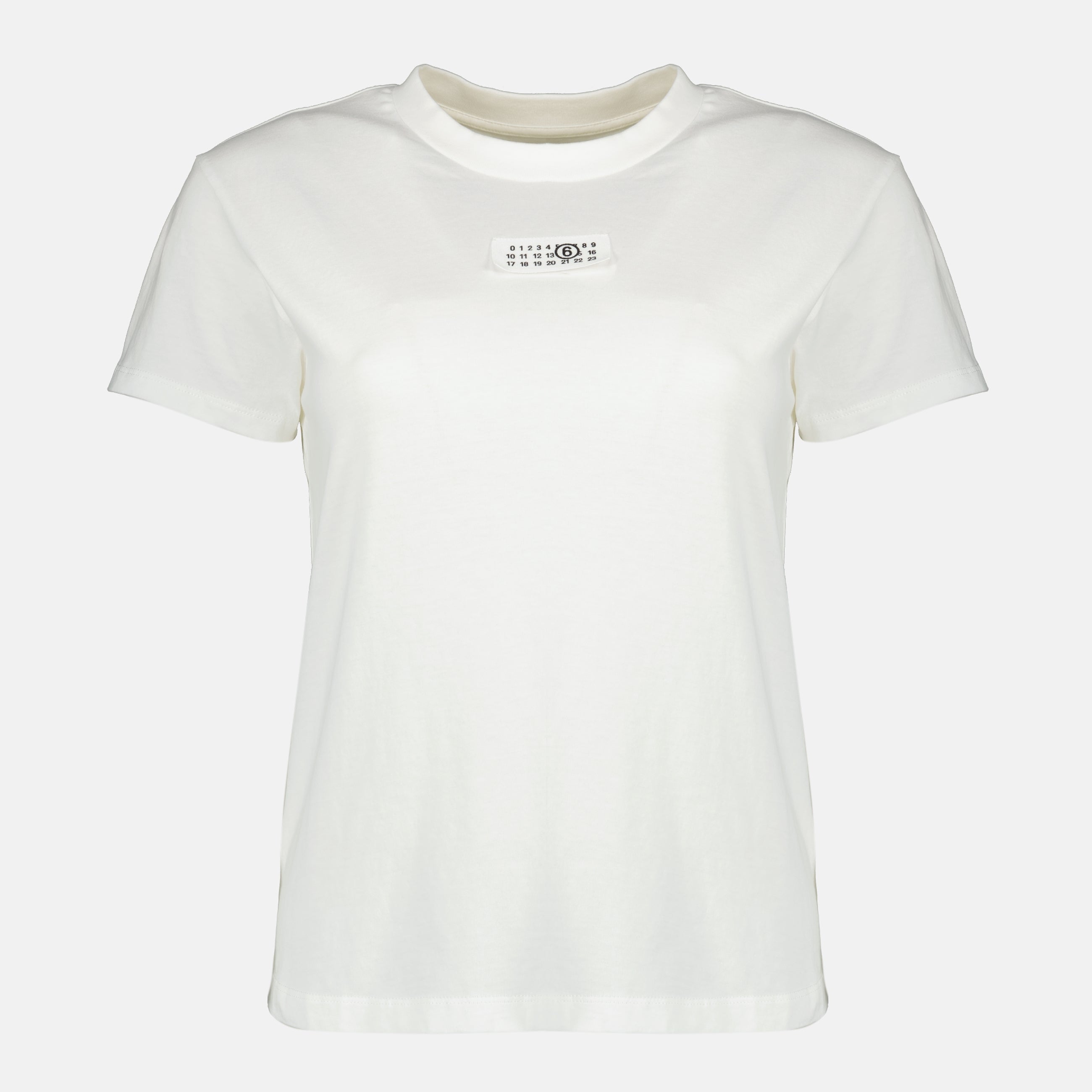Image of MM6 White Numeric T-Shirt by Mm6 for Women - Season Spring-Summer 2026 - Front View