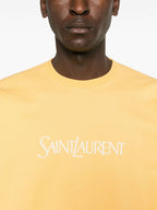 Bilde av gul logo sweatshirt fra Saint Laurent for menn - Sesong Vår-Sommer 2024 - Detaljvisning 7