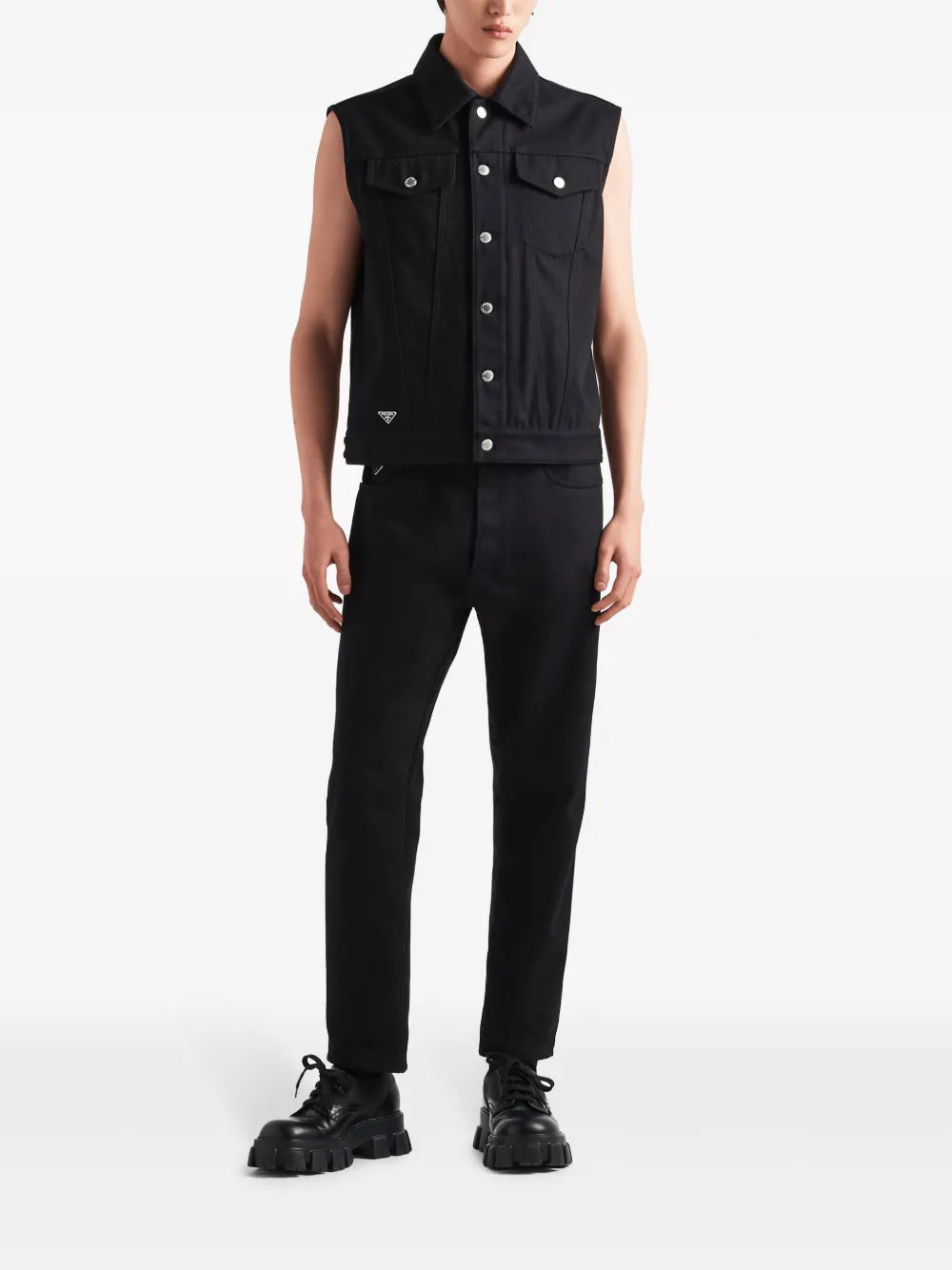 Image of Black Straight-Leg Jeans by Prada for Men - Season Spring-Summer 2024 - Back View
