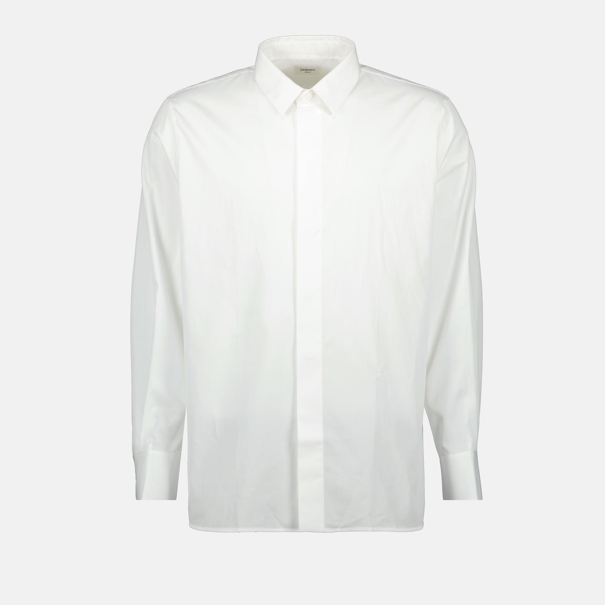 Saint Laurent shirt, Cotton poplin shirt, White shirt, Fashion shirt, Men's shirt