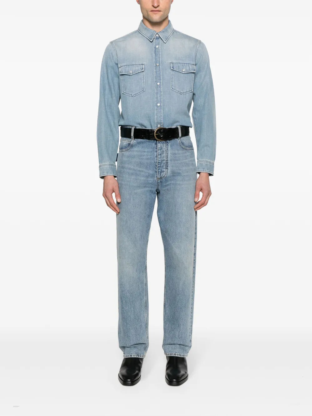 데님 워시드 셔츠