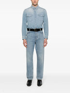 데님 워시드 셔츠