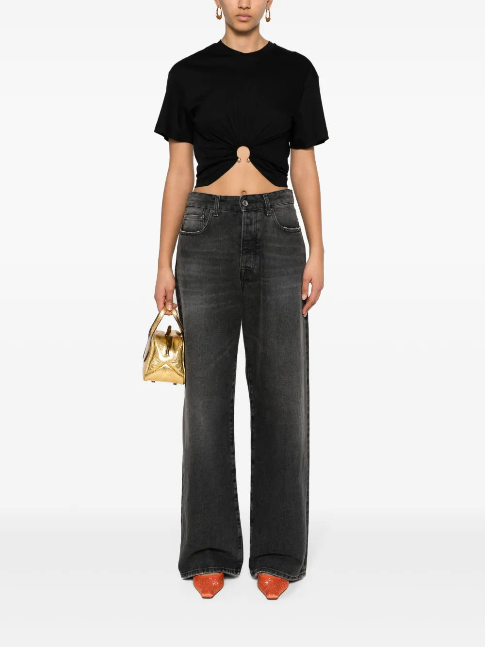 black t-shirt, Rabanne t-shirt, cotton t-shirt, casual wear, women’s fashion