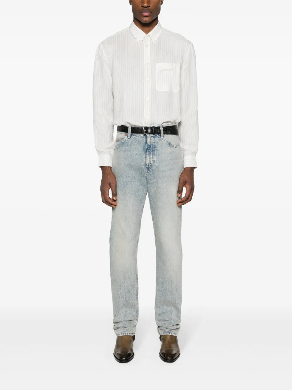 Camisa em Algodão Listrada