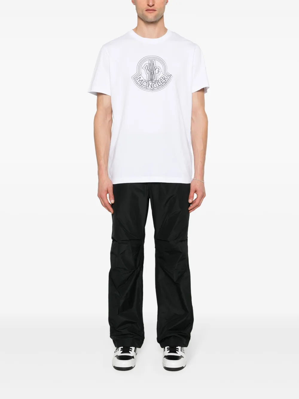 Moncler, distressed t-shirt, logo tee, cotton jersey, Spring-Summer 2025