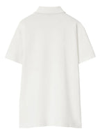 White Polo Shirt with Rider Embroidery