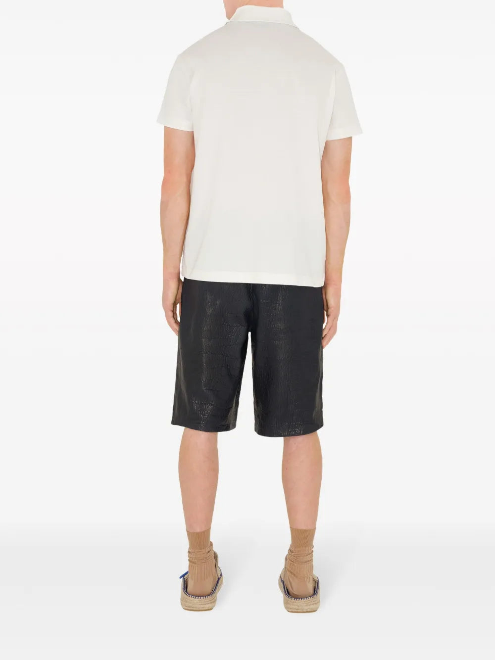 White Polo Shirt with Rider Embroidery