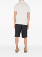 White Polo Shirt with Rider Embroidery