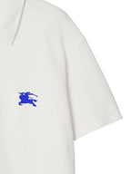 White Polo Shirt with Rider Embroidery