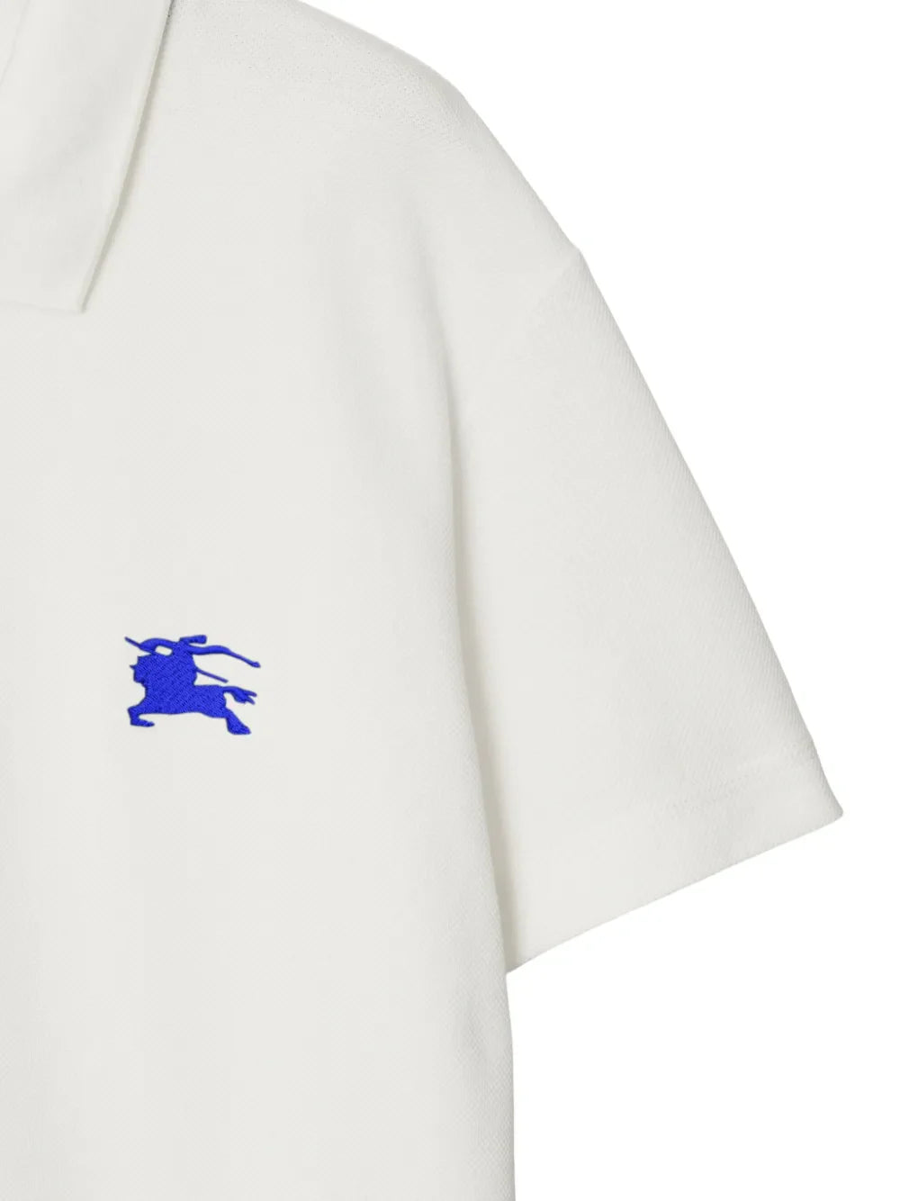 White Polo Shirt with Rider Embroidery