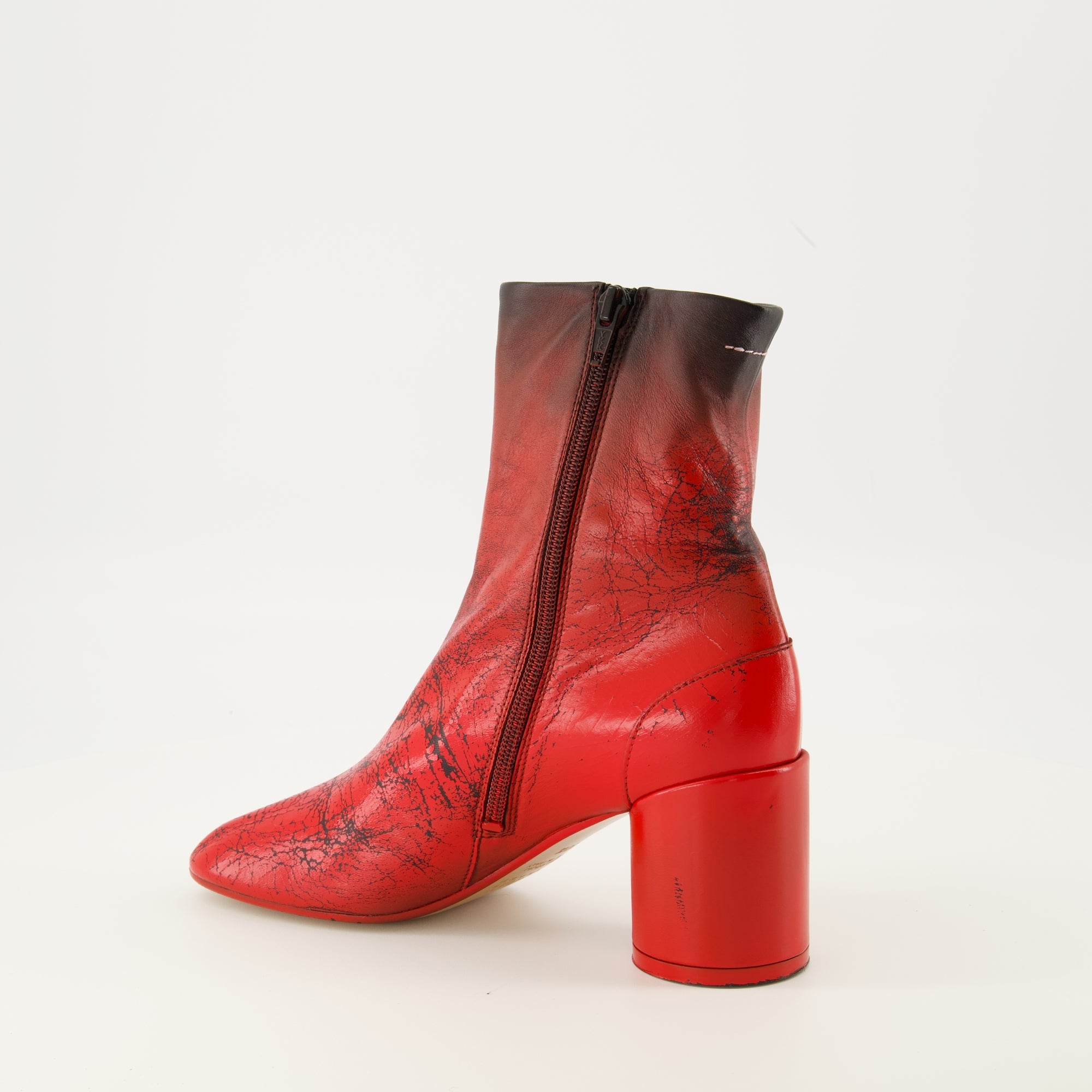 Anatomic Ankle Boots, MM6 footwear, red ankle boots, stylish boots, luxury footwear