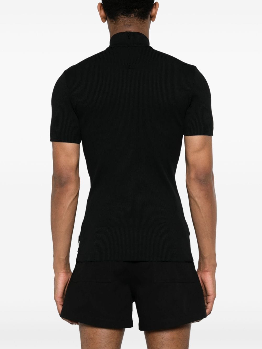 Fendi turtleneck sweater, black ribbed knit, luxury menswear, 2024 Spring-Summer, high-end fashion